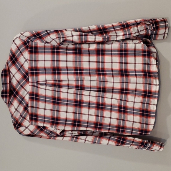 Tommy Hilfiger Plaid Shirt  Roll up Sleeve Blouse  Size S - Picture 4 of 5